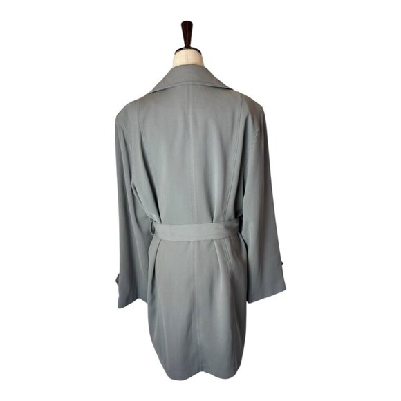 Talbots Coat Women 10 Gray Double Breasted Belted Trench Jacket Outerwear Preppy - Picture 2 of 11